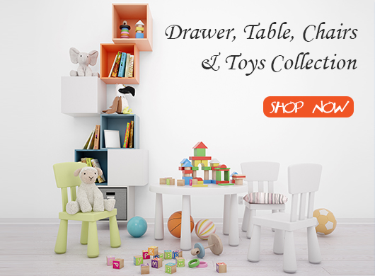 Drawer, Table, Chairs and toys